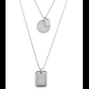Madewell Etched Coin Necklace Set in Silver